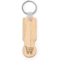 Llavero Nokel de bambú con moneda para carro