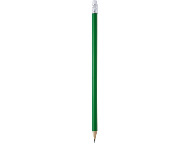 Lápiz de madera publicitario con goma Couvet Verde helecho detalle 8