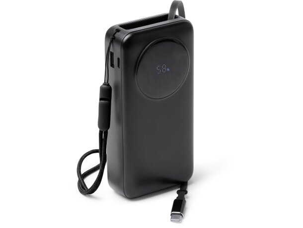 Batería externa Peral con pantalla LED y cable integrado Blanco detalle 3