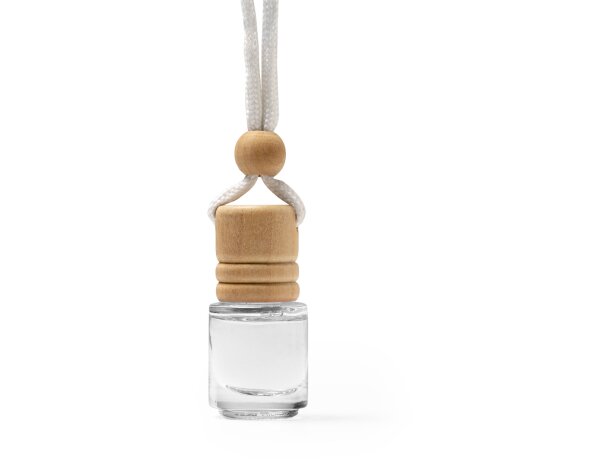 Ambientador coche personalizado cristal tapón madera Rindal Blanco detalle 4