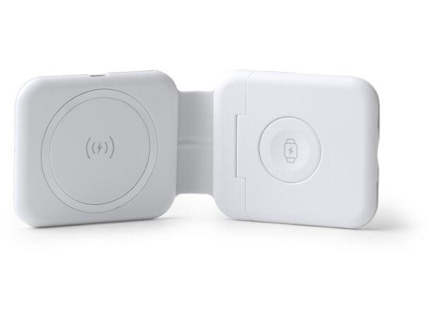 Cargador inalámbrico Laredo 3 en 1 plegable 15W Blanco detalle 1