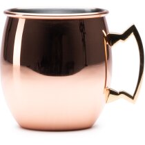 Taza térmica acero inoxidable cobre asa dorada