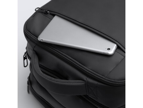 Mochila Rayan negro con compartimentos antirrobo y 40L Negro detalle 4