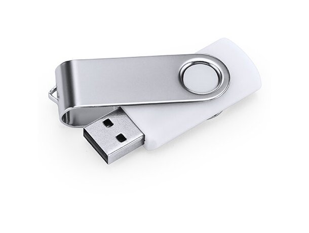 Memoria USB Marvin 16 GB con chip original y clip giratorio Blanco detalle 6