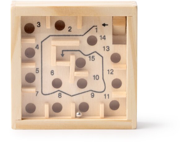 Juego de habilidad Minos en madera natural con laberinto Crudo detalle 4