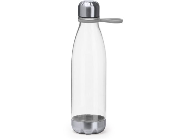 Botella de vidrio personalizadas con base de acero inoxidable y asa de transporte unisex acabado as transparente Eddo Transparente detalle 6