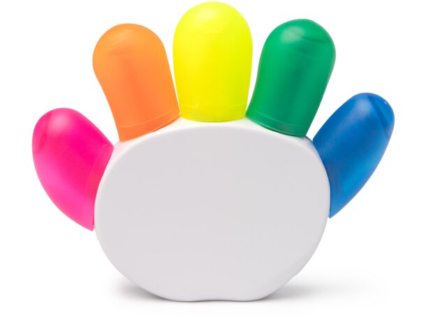 Set marcadores Punter con soporte forma de mano en 5 colores Blanco detalle 3