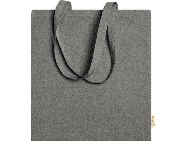 Bolsa algodón acabado jaspeado reciclado 120 g/m2 Rivoli Negro detalle 4