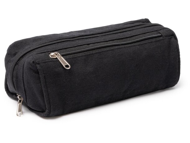 Neceser Biyur de algodón reciclado con cremallera Negro detalle 3