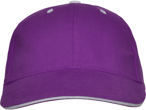 Gorras béisbol cierre velcro de algodón 260 g/m2 Panel Purpura detalle 53