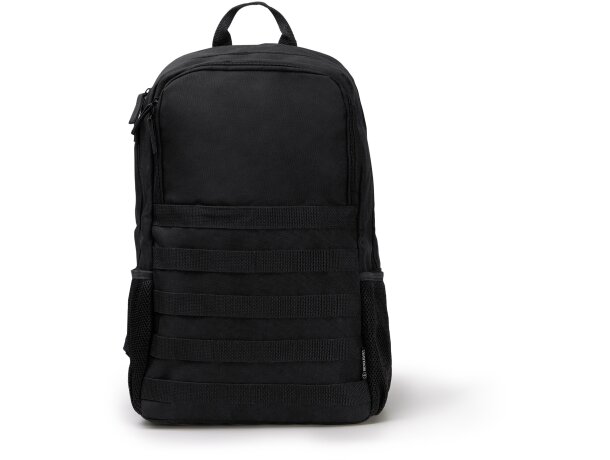 Mochila Búfalo de poliéster reciclado con bolsillo portátil Negro detalle 4