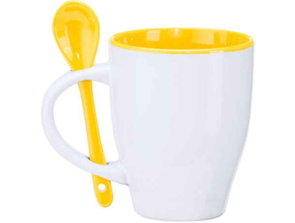 Taza Akebia 350 ml cerámica blanca interior sublimado bicolor Blanco/rojo detalle 19