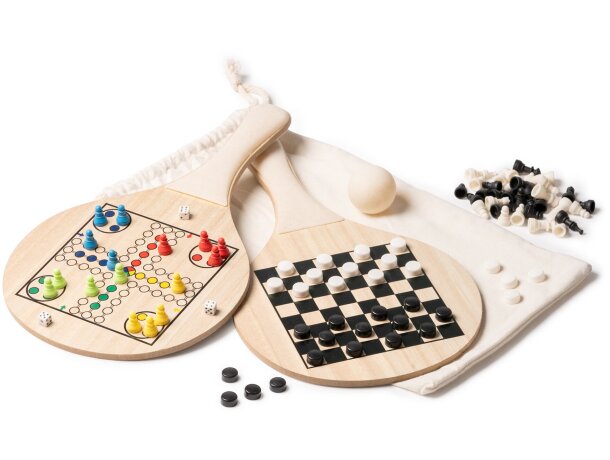 Palas de playa Salento con ajedrez y parchís integrados Crudo detalle 3