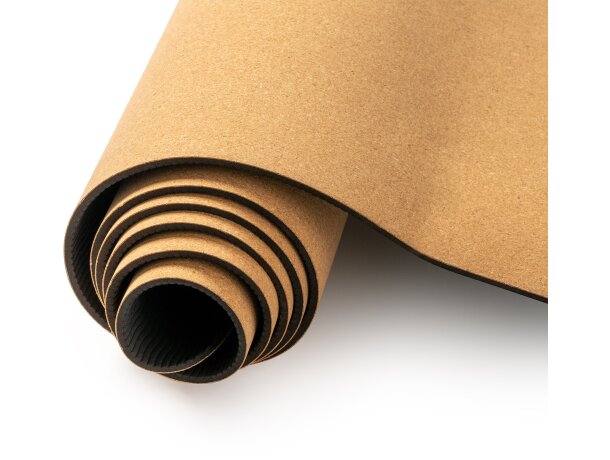 Esterilla de yoga con logo en corcho natural 900 g/m2 Aura Crudo detalle 2