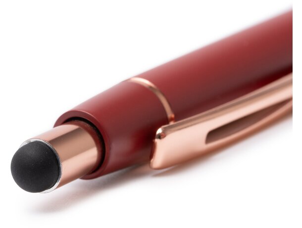 Bolígrafo Leiva metal mate con detalles en acabado cobre Blanco detalle 2