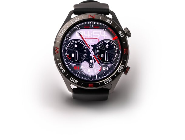 Reloj inteligente Patek con pantalla AMOLED y resistencia IP68 Negro detalle 5