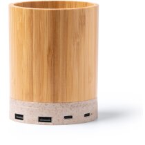 Portalápices Celik bambú cargador inalámbrico 15W