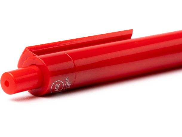 Bolígrafo Kimbal de abs reciclado con pulsador y clip integrado Blanco detalle 2