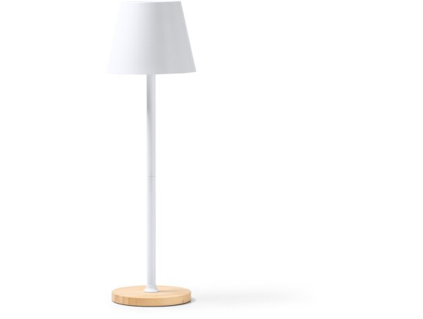 Lámpara led Barrow regulable con base de bambú natural Blanco detalle 4