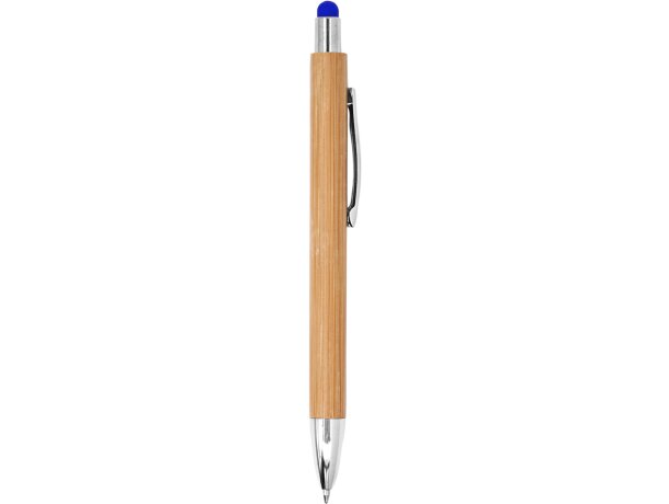 Bolis ecológicos de publicidad de bambú con clip metálico tinta azul Pampa Royal detalle 9