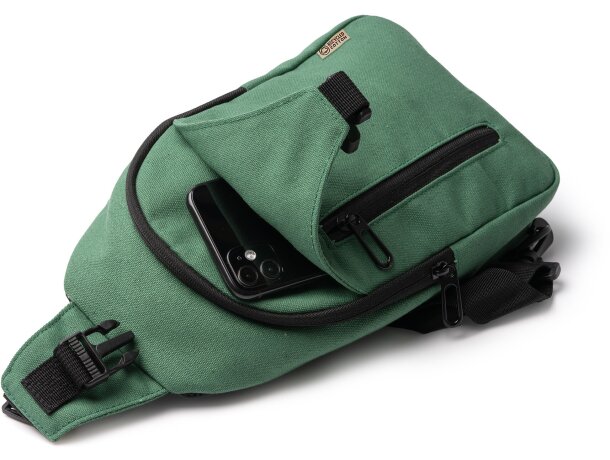 Mochila Valar de algodón canvas reciclado con bolsillos Negro detalle 1