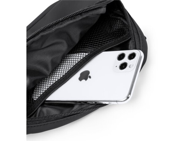 Riñonera bandolera Lulu en PU Leather con cinta ajustable Negro detalle 1