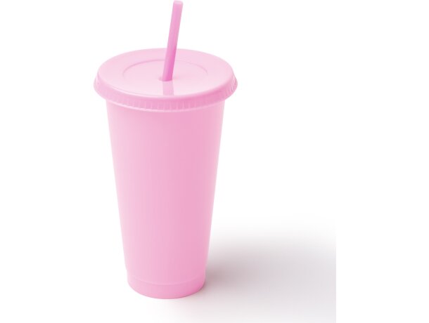 Vaso Baky con pajita en PP reciclado 710 ml Blanco detalle 4