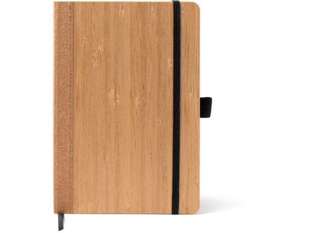 Bloc Austy A5 tapas bambú corcho natural con banda elástica Crudo detalle 5