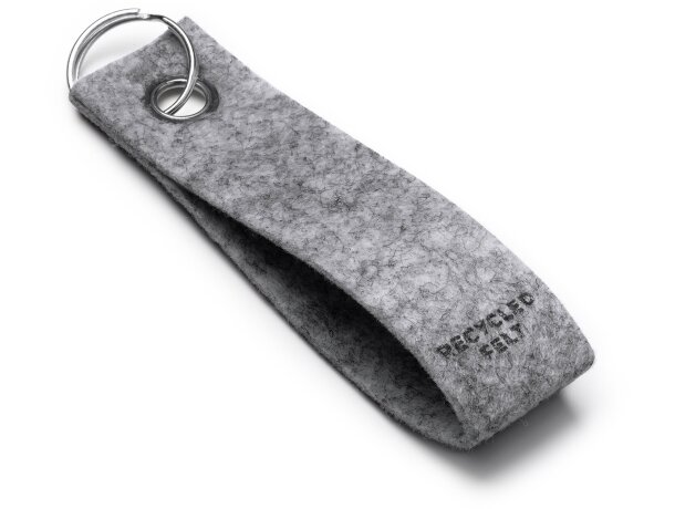 Llavero ecológico promocional Gonax barato fieltro reciclado diseño vigoré Gris detalle 3