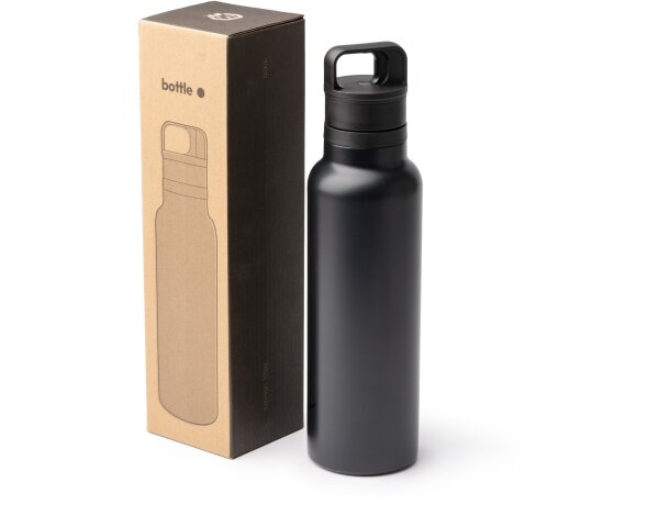 Bidón Bitman acero inoxidable reciclado doble pared 750ml Negro detalle 3