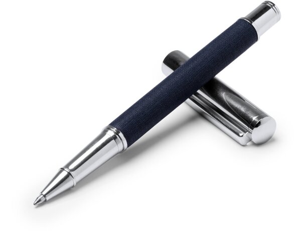 Bolígrafo Lomox negro RPET con cuerpo metálico y tinta azul Negro detalle 3