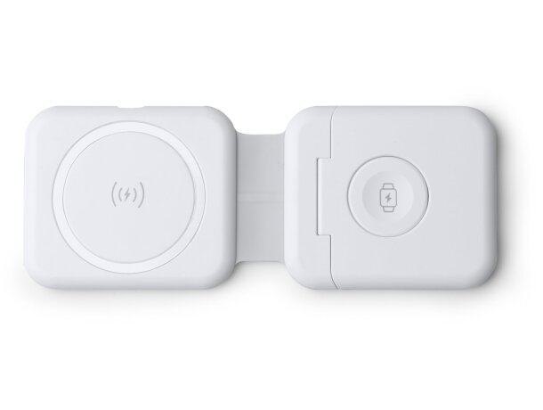 Cargador inalámbrico Laredo 3 en 1 plegable 15W Blanco detalle 6