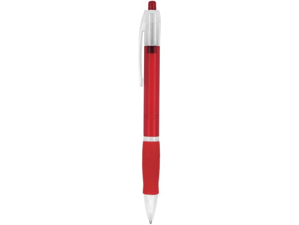 Bolígrafos originales con pulsador translúcido y tinta azul Ontario Rojo detalle 23