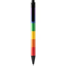 Bolígrafos multicolor Sivan con cuerpo pulsador y tinta azul