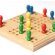 Juego de parchís Siscar en bambú natural con funda de algodón Crudo detalle 2