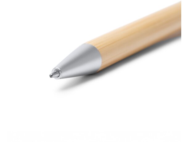 Bolígrafo bambú Fayer con spinner antiestrés y puntero táctil Blanco detalle 1