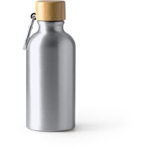 Bidón aluminio bambú personalizable mosquetón