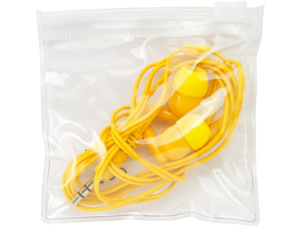 Auriculares con cable pvc Punk Amarillo detalle 5