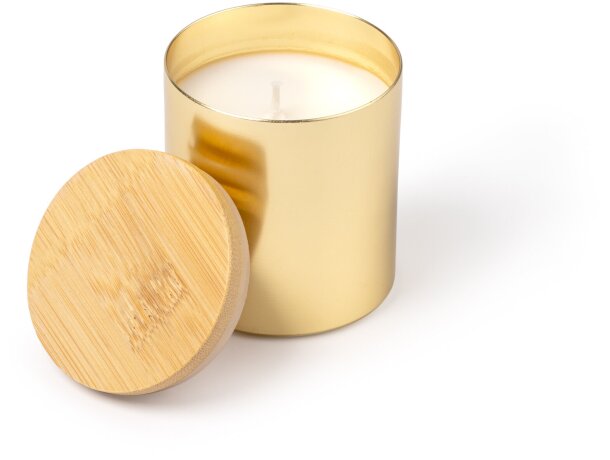 Vela aromática Maris con recipiente de aluminio y tapa bambú Negro detalle 3