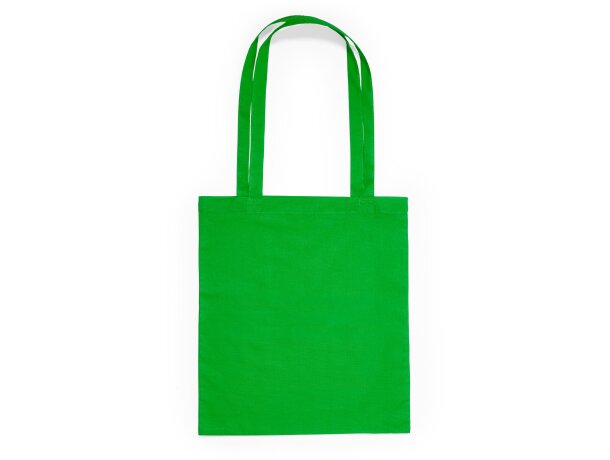 Bolsas de algodón personalizadas de asas largas reforzadas a color 105 g/m2 Verde helecho detalle 12