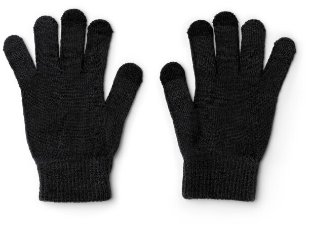 Guantes táctiles Windsor RPET con 3 dedos para pantalla Negro detalle 3