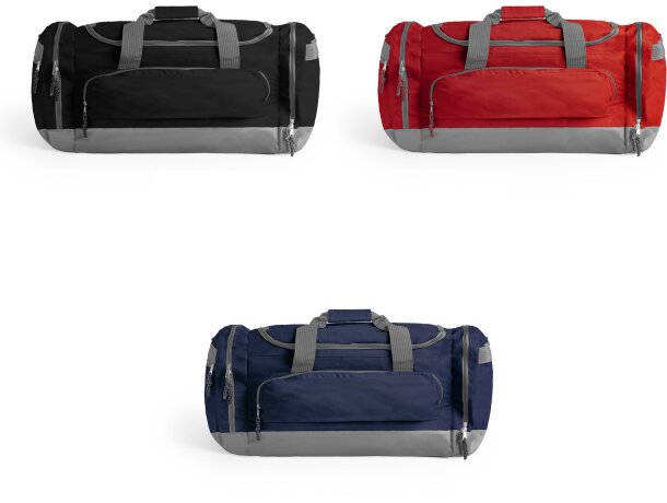 Bolsa deporte con bandolera ajustable unisex poliéster 600D Negro detalle 2