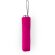 Paraguas plegable con logo con mango plateado poliéster Yaku Fucsia