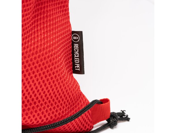 Mochila Milak con bolsillo exterior acolchado en RPET 210D Blanco detalle 2