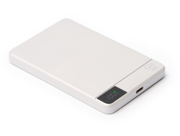 Batería externa PROMAX 5000 mAh con carga inalámbrica 20W Blanco perla detalle 6
