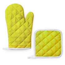Set de horno personalizado poliéster-algodón manopla con agarrador a juego