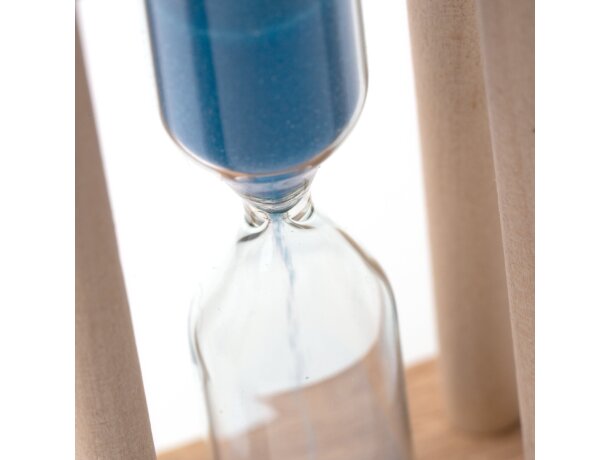 Reloj de arena Tempo de madera natural con medidor 3 minutos Crudo detalle 2