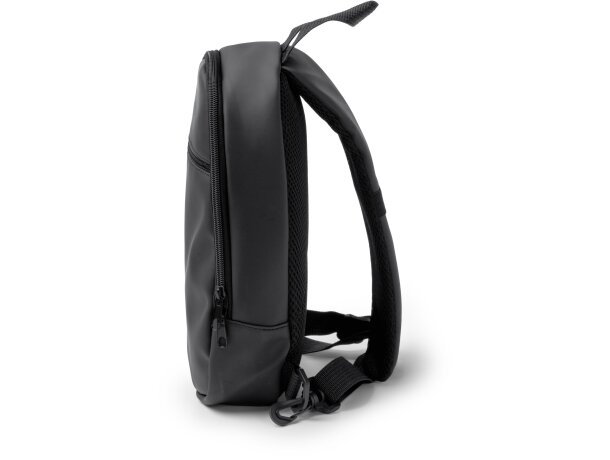 Mochila bandolera Gibons en PU leather con cinta acolchada Negro detalle 2