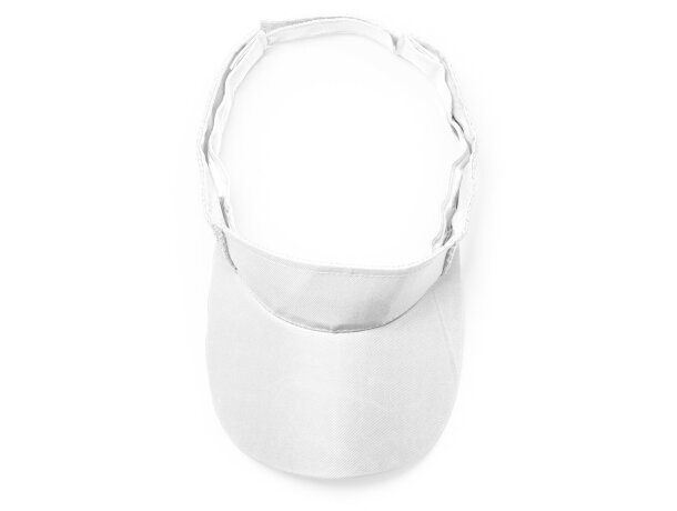 Visera personalizado con cierre velcro en microfibra Wizer Blanco detalle 4