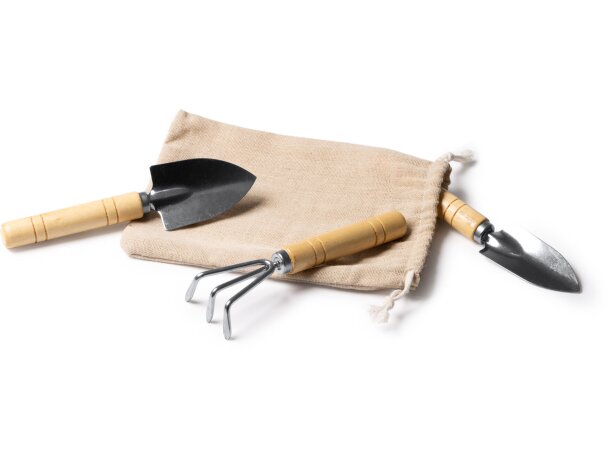 Set jardinería Crocus con acero inoxidable y bambú natural Crudo detalle 3